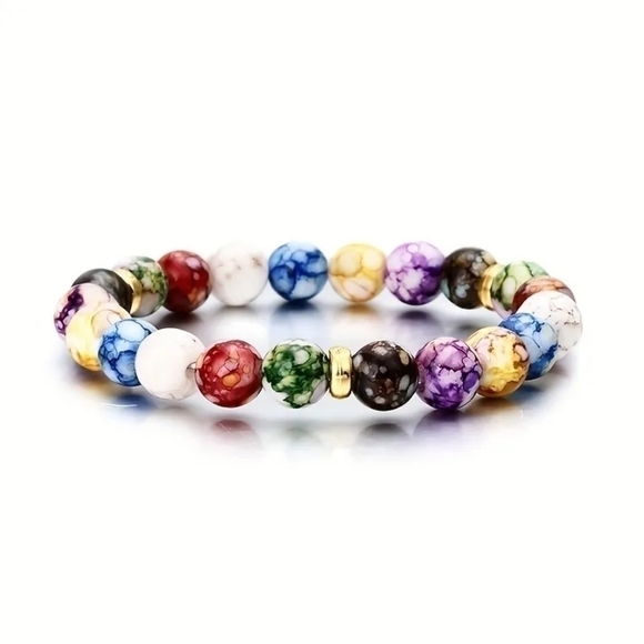 NWT 7 Chakra Reiki Healing Stone Bracelet - Picture 2 of 6